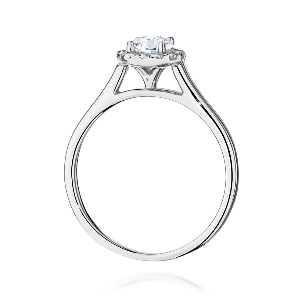 Pierścionek z brylantami 0,62 ct, białe złoto 585