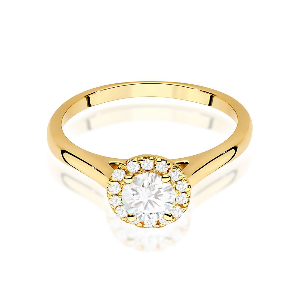 Pierścionek z brylantami 0,62 ct, żółte złoto 585