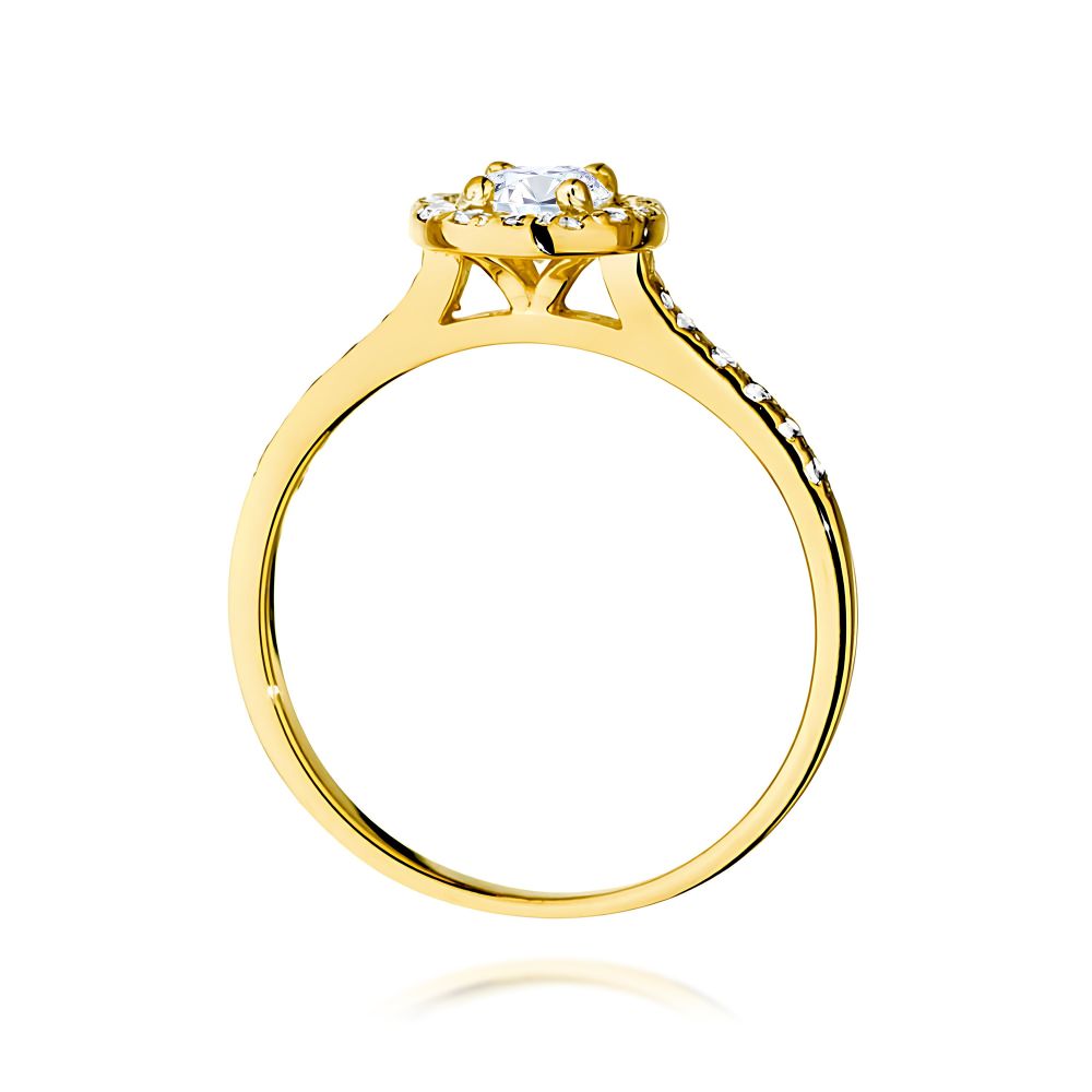 Pierścionek z diamentem laboratoryjnym 0,64 ct, żółte złoto 585