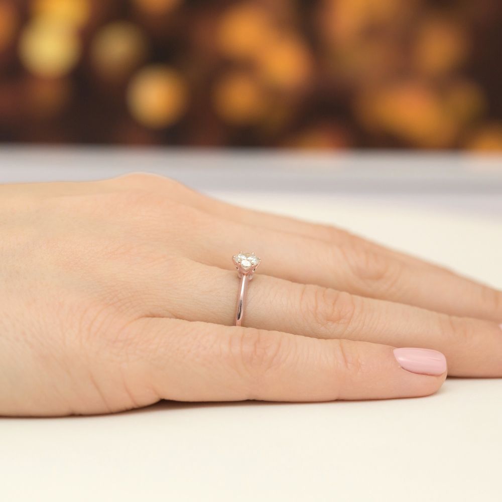 Pierścionek z diamentem laboratoryjnym 0,50 ct, różowe złoto 585