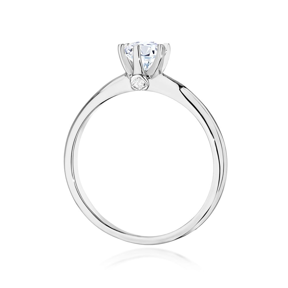 Pierścionek z diamentem laboratoryjnym 0,54 ct, białe złoto 585