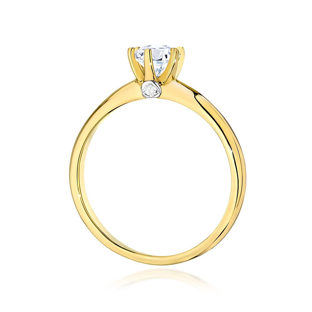 Pierścionek z diamentem laboratoryjnym 0,54 ct, żółte złoto 585