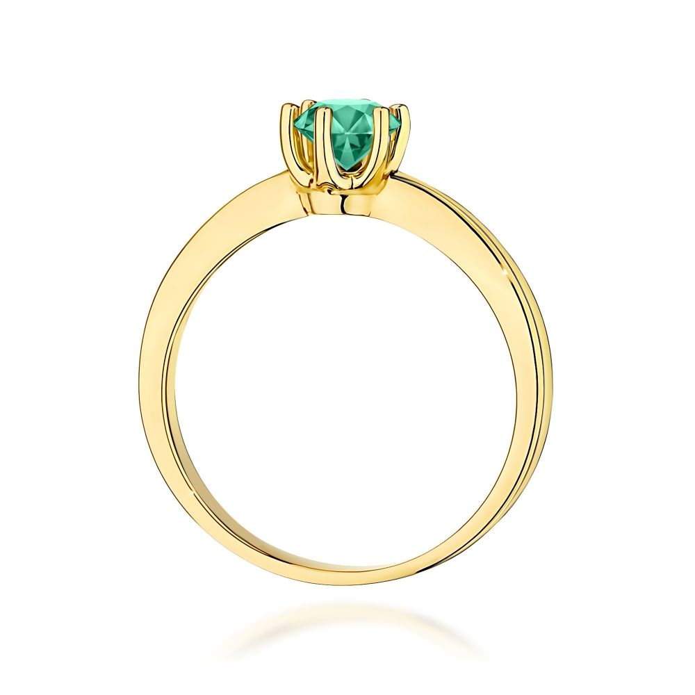Pierścionek ze szmaragdem 0,50 ct, żółte złoto 585