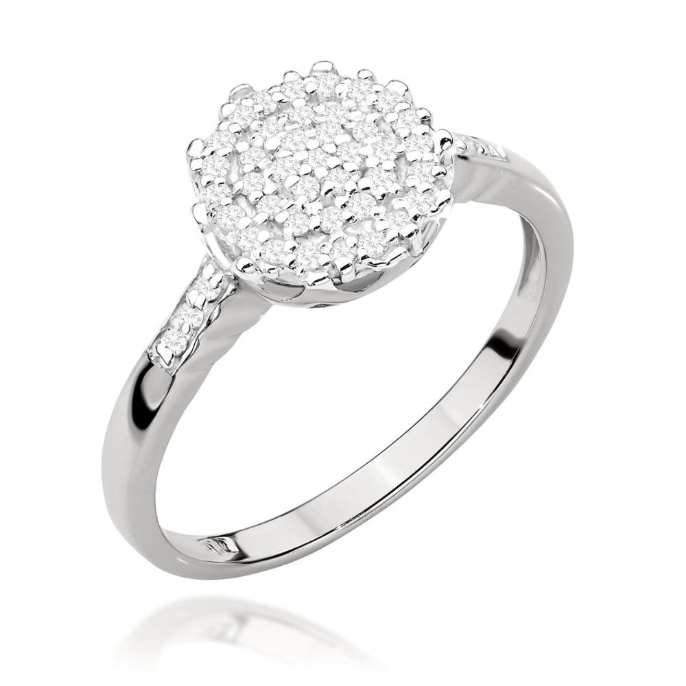 Pierścionek z brylantami 0,23 ct, białe złoto 585