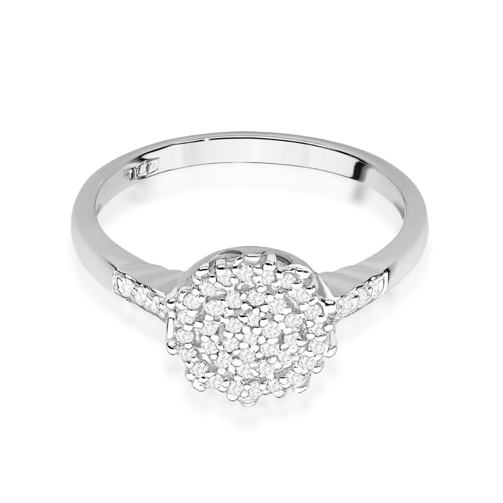 Pierścionek z brylantami 0,23 ct, białe złoto 585