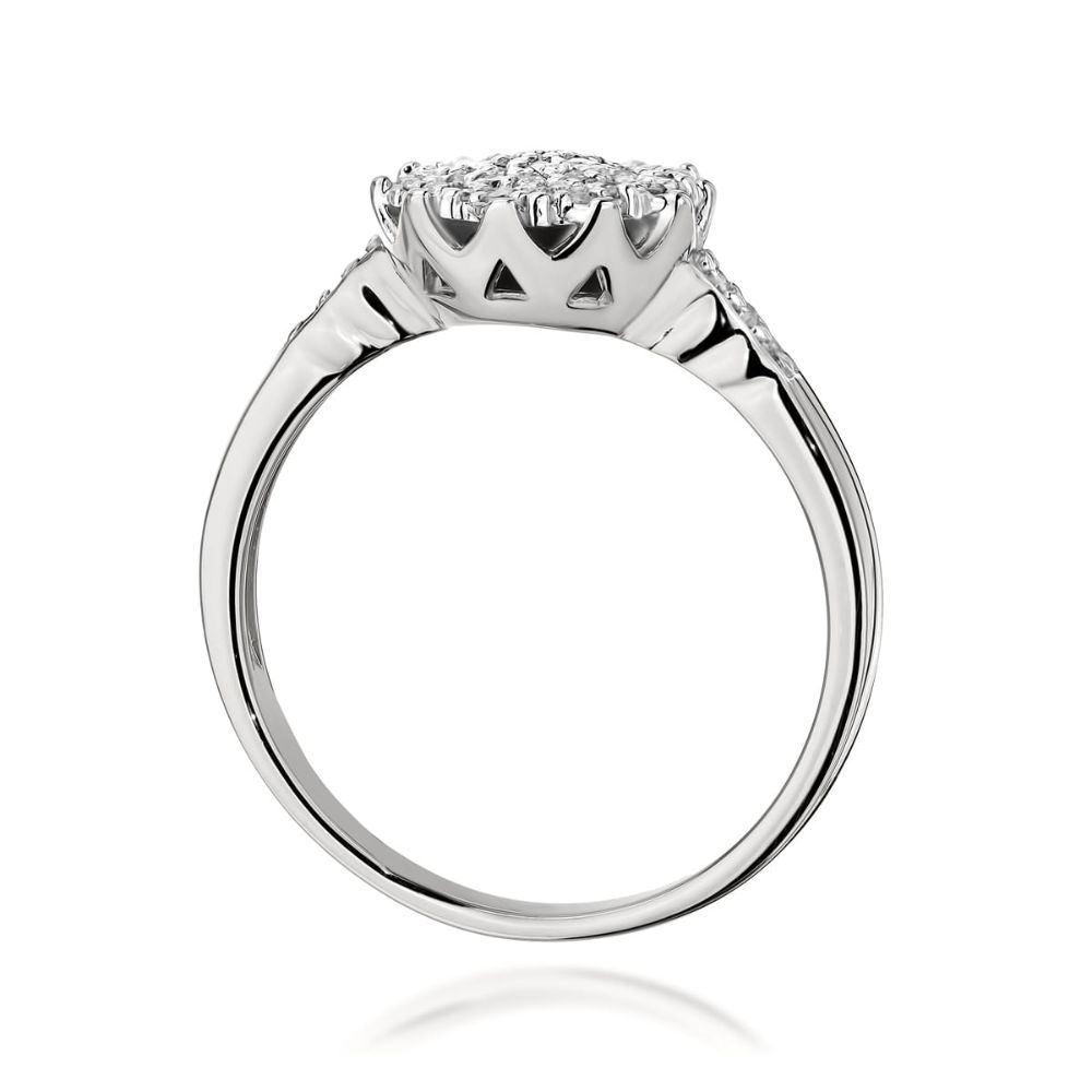 Pierścionek z brylantami 0,23 ct, białe złoto 585