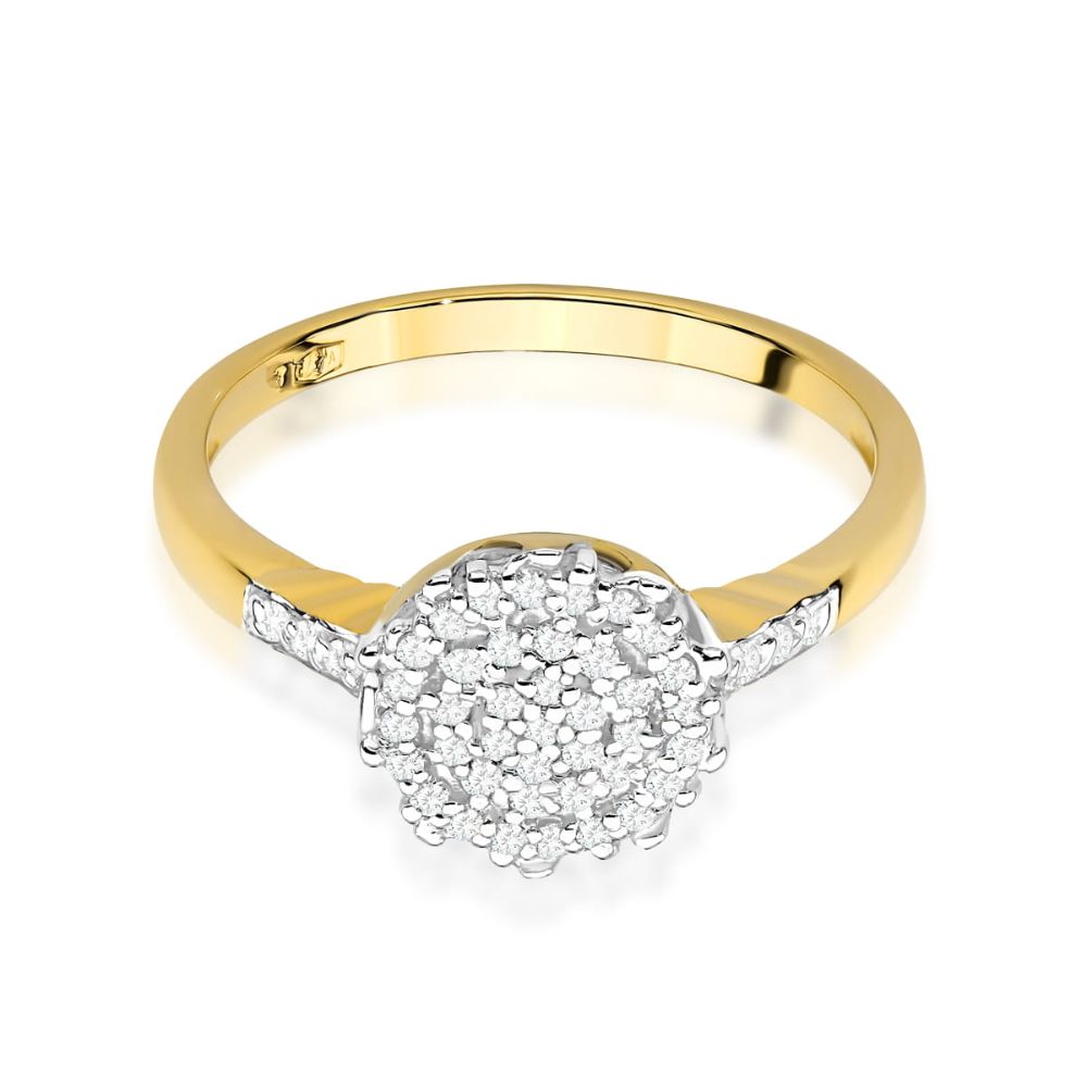 Pierścionek z brylantami 0,23 ct, żółte złoto 585