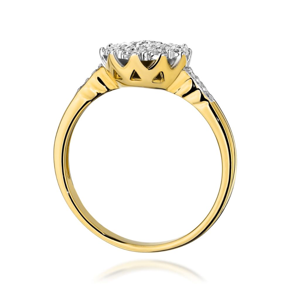 Pierścionek z brylantami 0,23 ct, żółte złoto 585