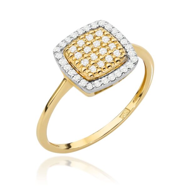 Pierścionek z brylantami 0,28 ct, żółte złoto 585