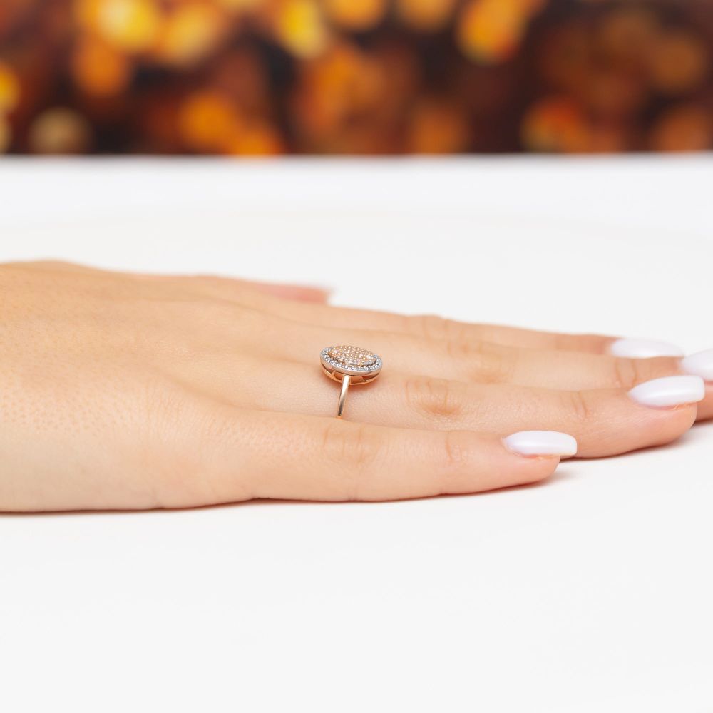 Pierścionek z brylantami 0,20 ct, różowe złoto 585