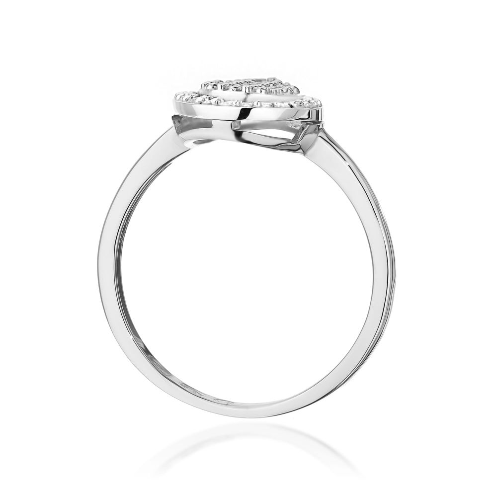 Pierścionek z brylantami 0,22 ct, białe złoto 585