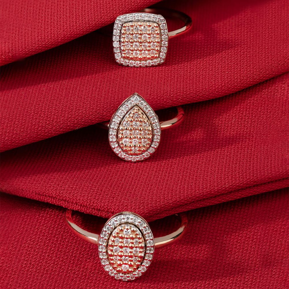 Pierścionek z brylantami 0,22 ct, różowe złoto 585