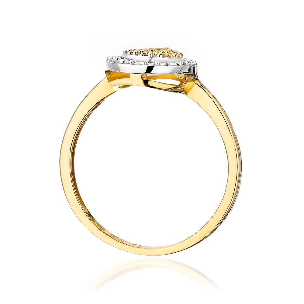 Pierścionek z brylantami 0,22 ct, żółte złoto 585