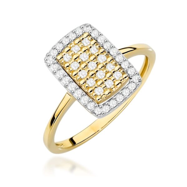Pierścionek z brylantami 0,27 ct, żółte złoto 585