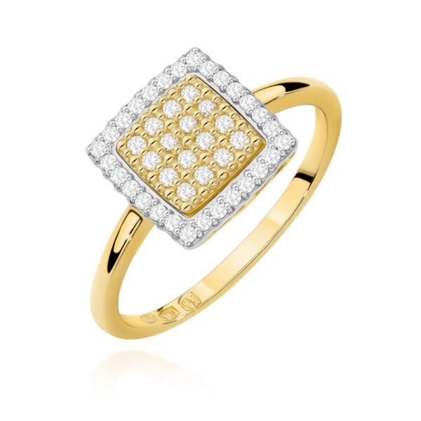 Pierścionek z brylantami 0,27 ct, żółte złoto 585