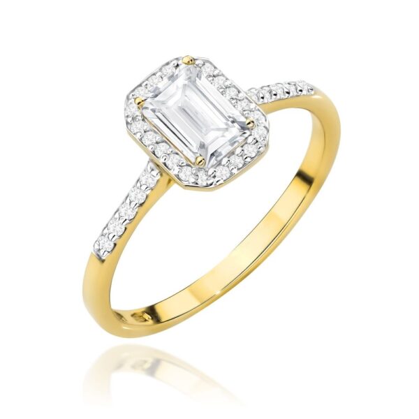 Pierścionek z diamentem laboratoryjnym 0,79 ct, żółte złoto 585