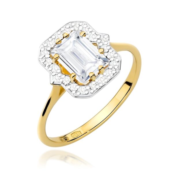 Pierścionek z diamentem laboratoryjnym 1,17 ct, żółte złoto 585