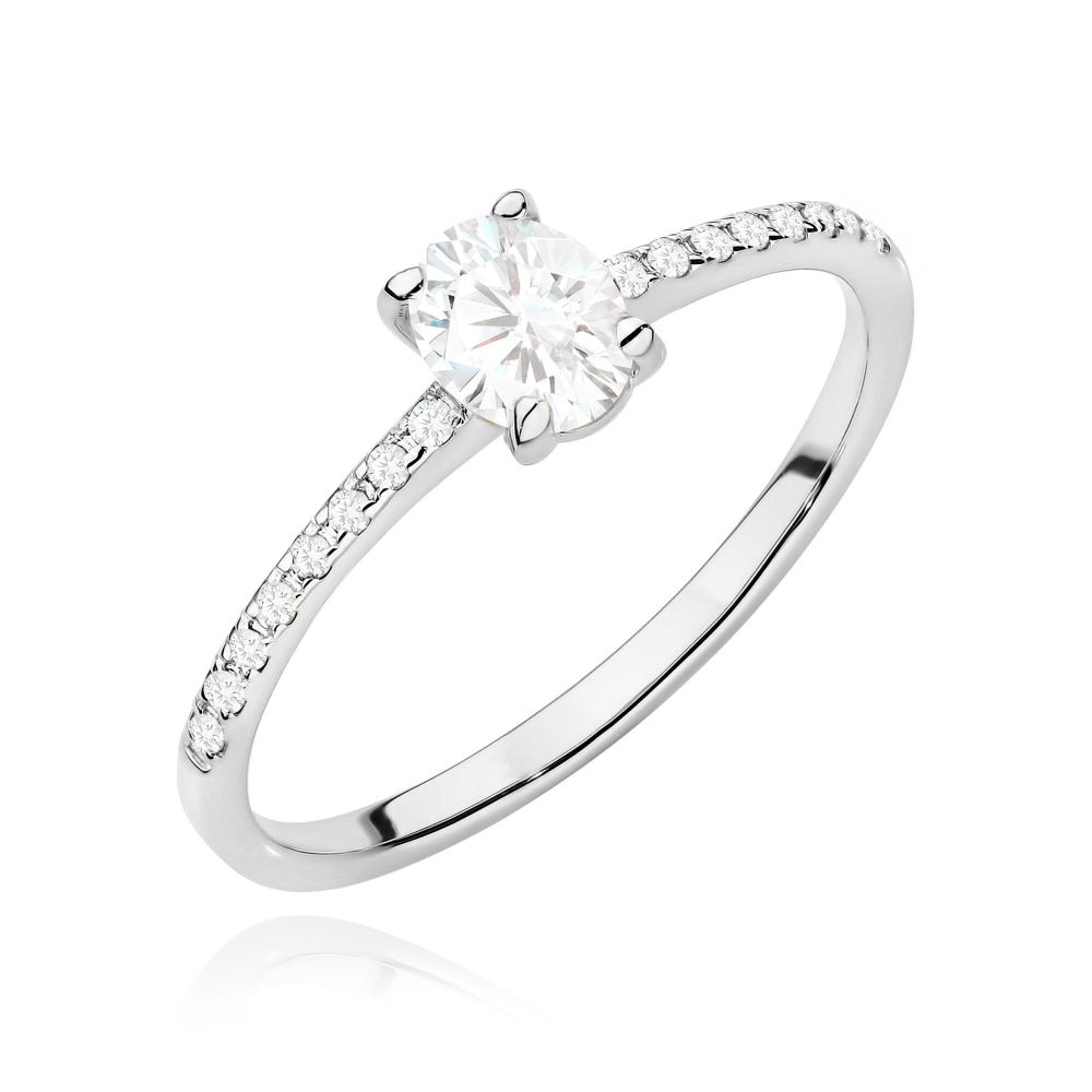 Pierścionek z brylantami 0,38 ct, białe złoto 585