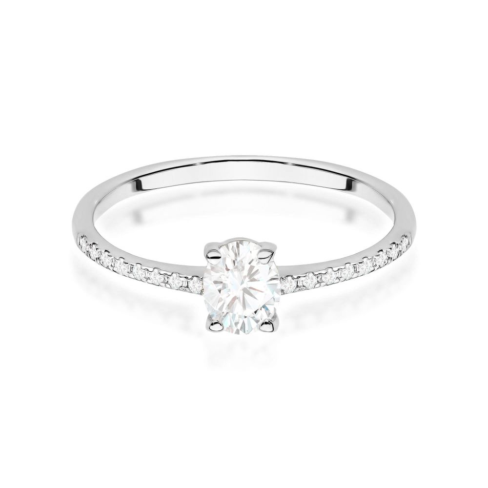 Pierścionek z brylantami 0,38 ct, białe złoto 585