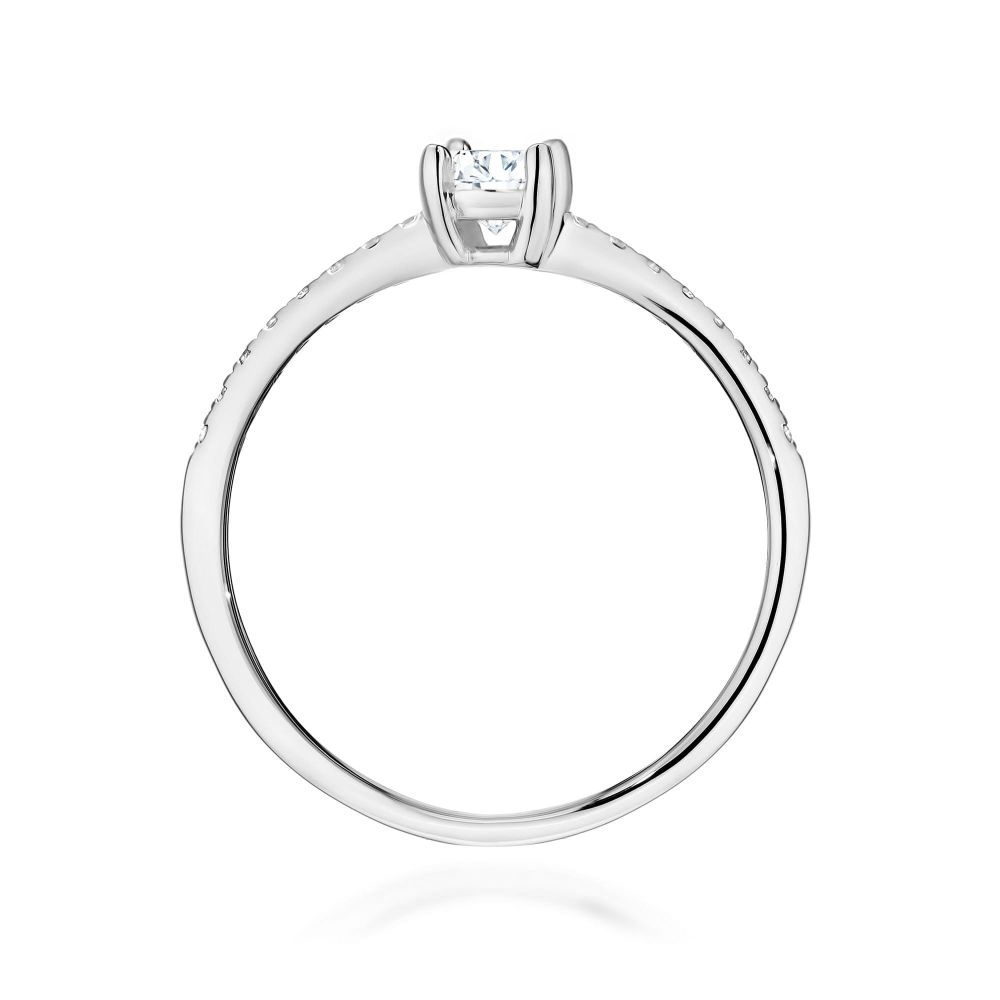 Pierścionek z brylantami 0,38 ct, białe złoto 585