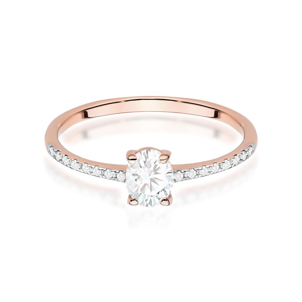 Pierścionek z brylantami 0,38 ct, różowe złoto 585