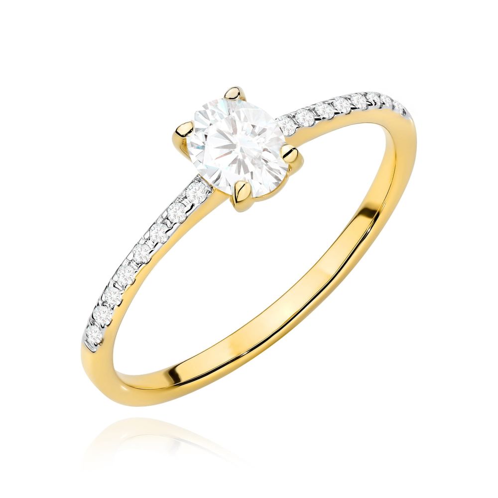 Pierścionek z brylantami 0,38 ct, żółte złoto 585