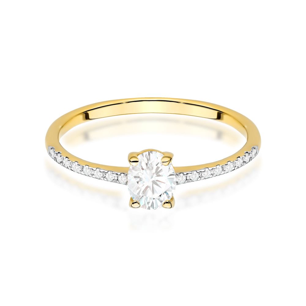 Pierścionek z brylantami 0,38 ct, żółte złoto 585
