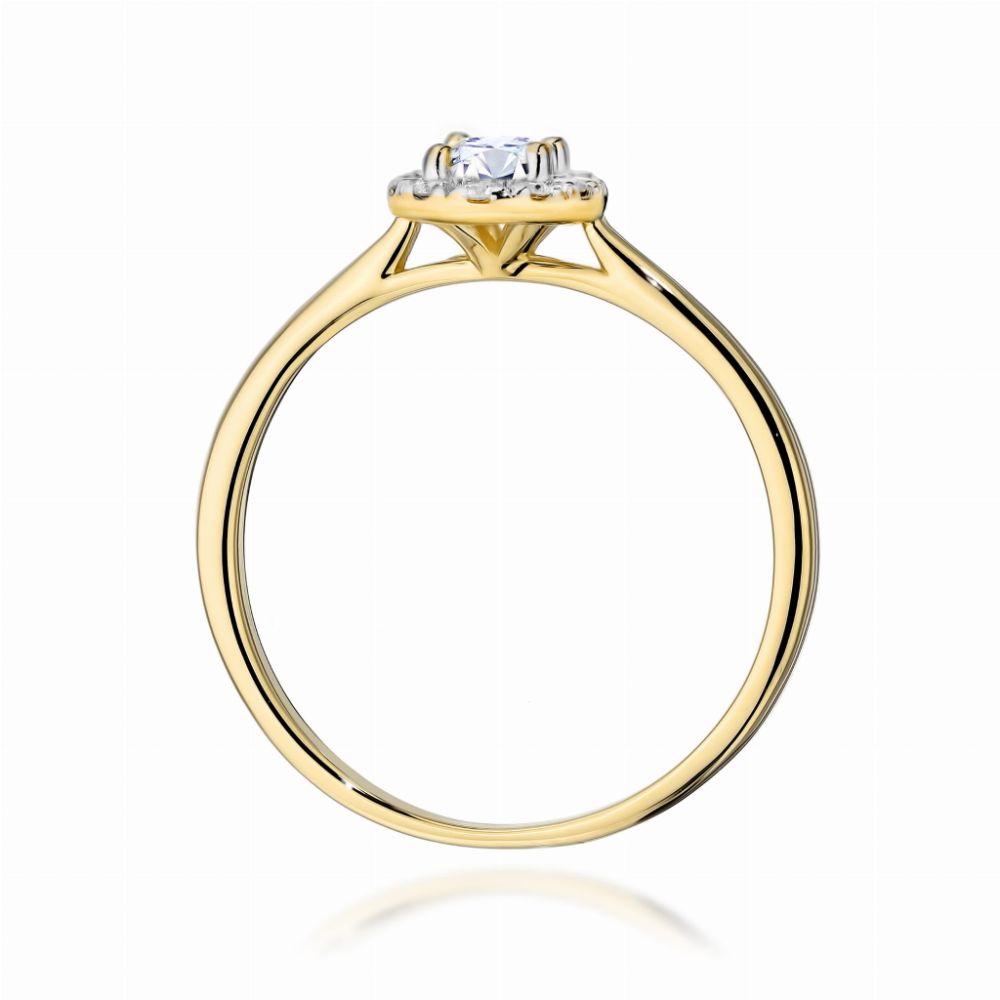 Pierścionek z brylantami 0,40 ct, żółte złoto 585