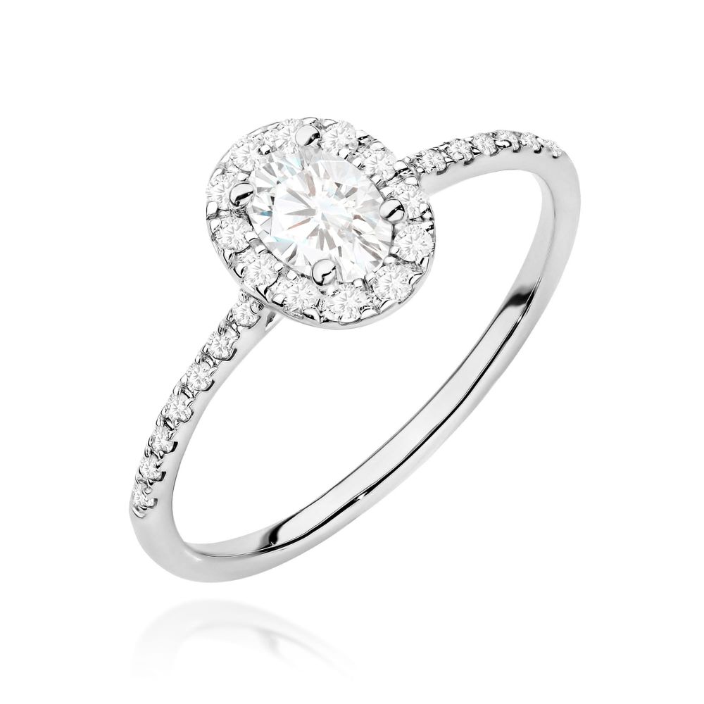 Pierścionek z brylantami 0,47 ct, białe złoto 585