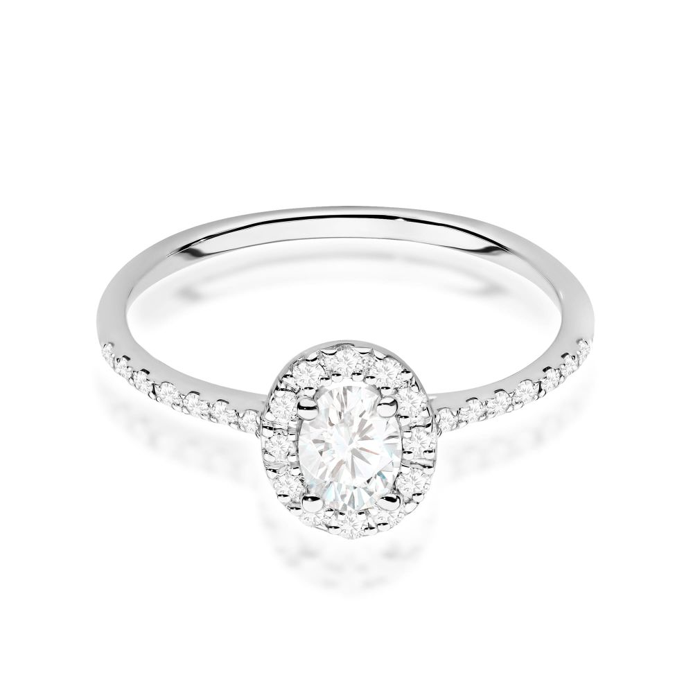 Pierścionek z brylantami 0,47 ct, białe złoto 585