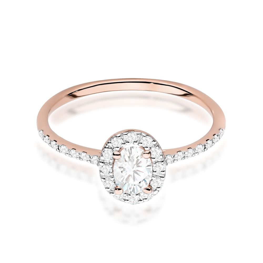 Pierścionek z brylantami 0,47 ct, różowe złoto 585