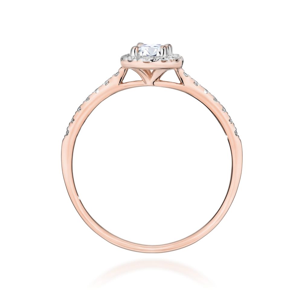 Pierścionek z brylantami 0,47 ct, różowe złoto 585