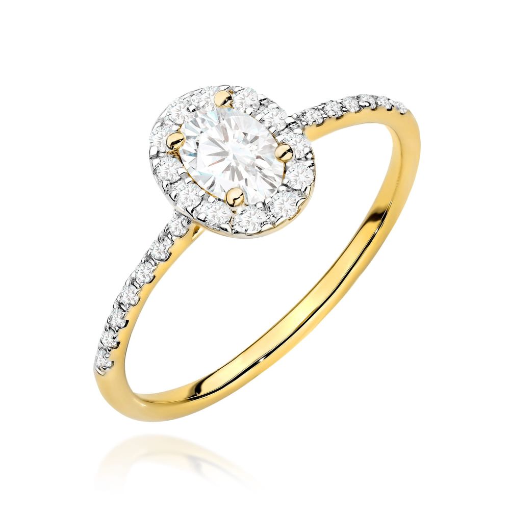 Pierścionek z brylantami 0,47 ct, żółte złoto 585