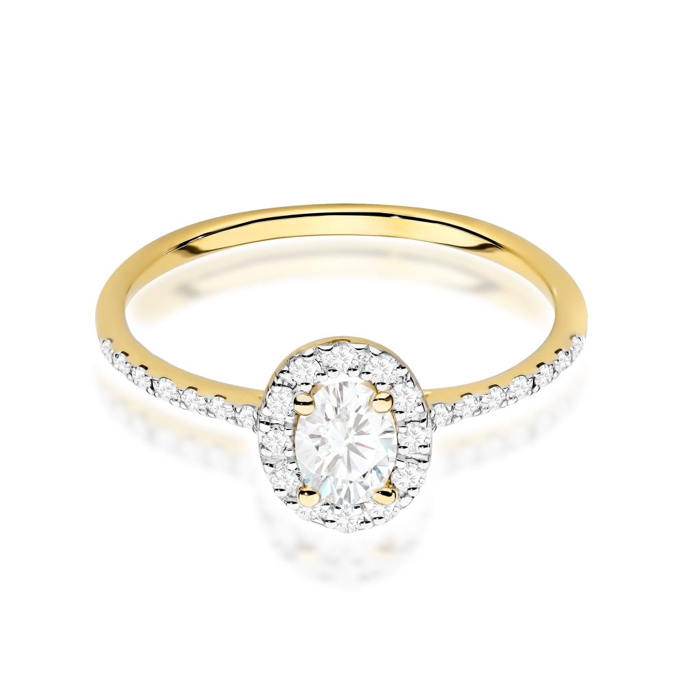 Pierścionek z brylantami 0,47 ct, żółte złoto 585