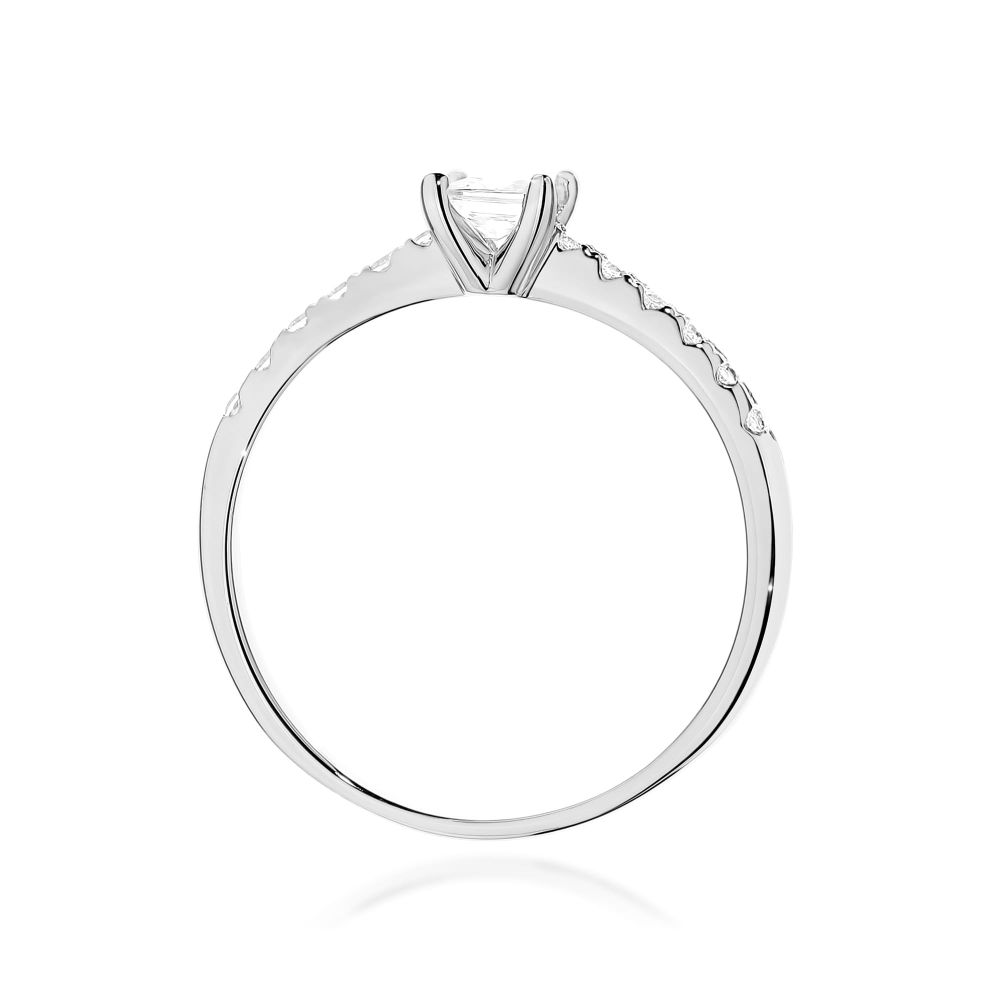 Pierścionek z diamentem laboratoryjnym 0,40 ct, białe złoto 585