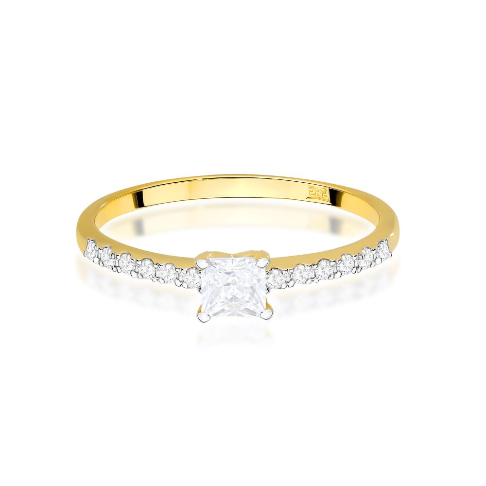 Pierścionek z brylantami 0,40 ct, żółte złoto 585