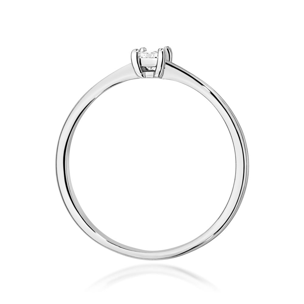 Pierścionek zaręczynowy z brylantem 0,15 ct, białe złoto 585