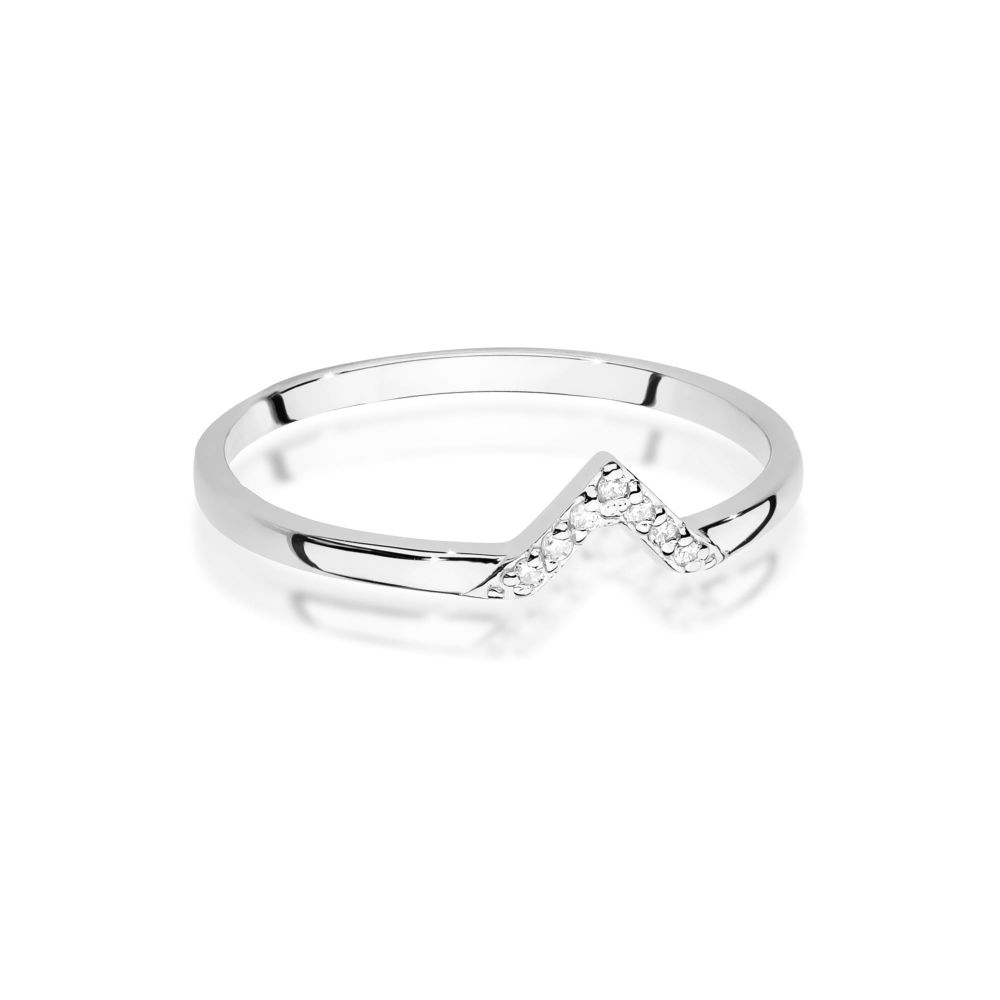 Pierścionek z brylantami 0,04 ct, białe złoto 585