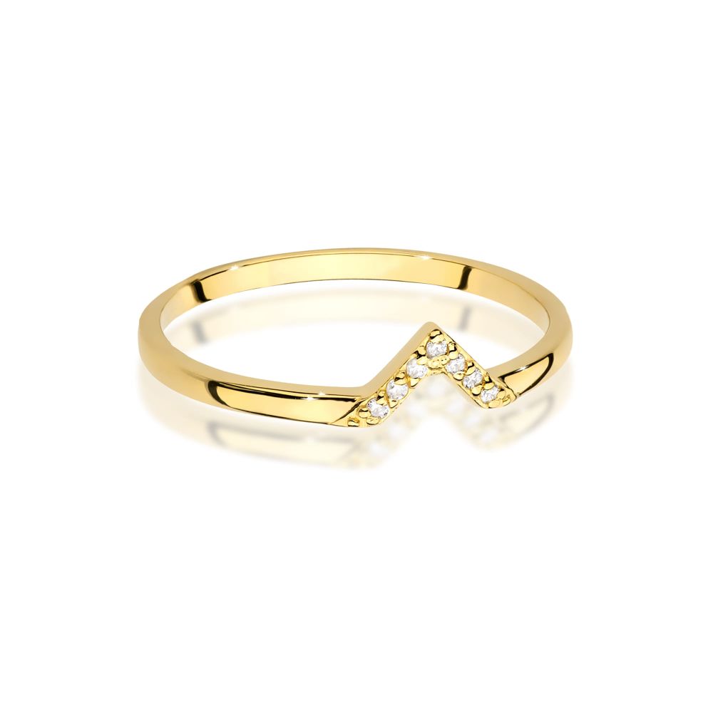 Pierścionek z brylantami 0,04 ct, żółte złoto 585