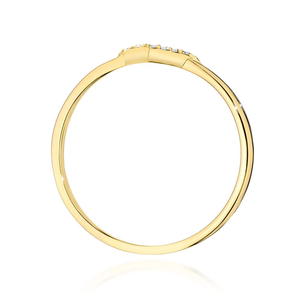 Pierścionek z brylantami 0,04 ct, żółte złoto 585