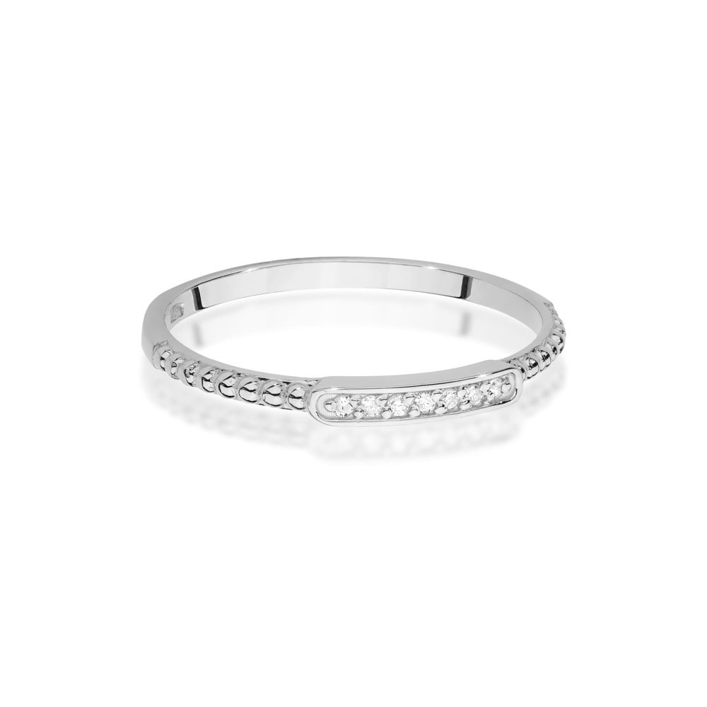 Pierścionek z brylantami 0,04 ct, białe złoto 585