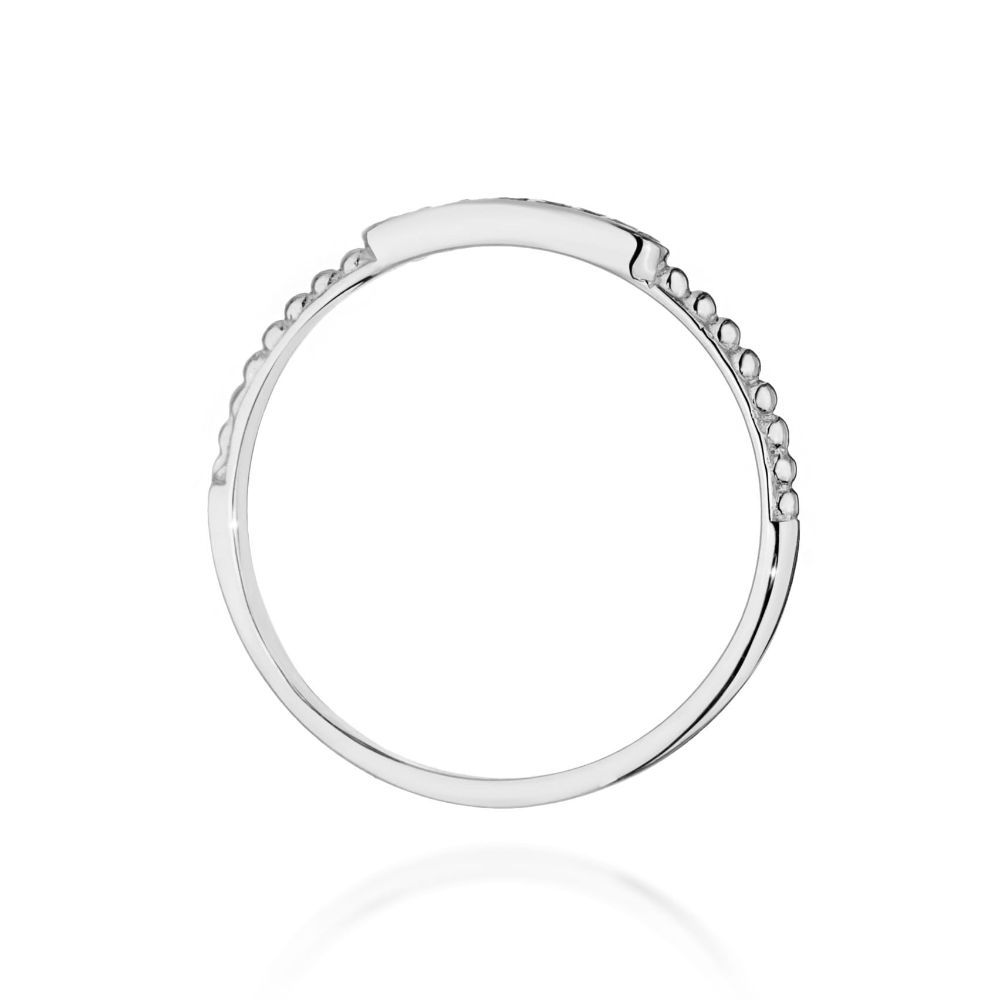Pierścionek z brylantami 0,04 ct, białe złoto 585