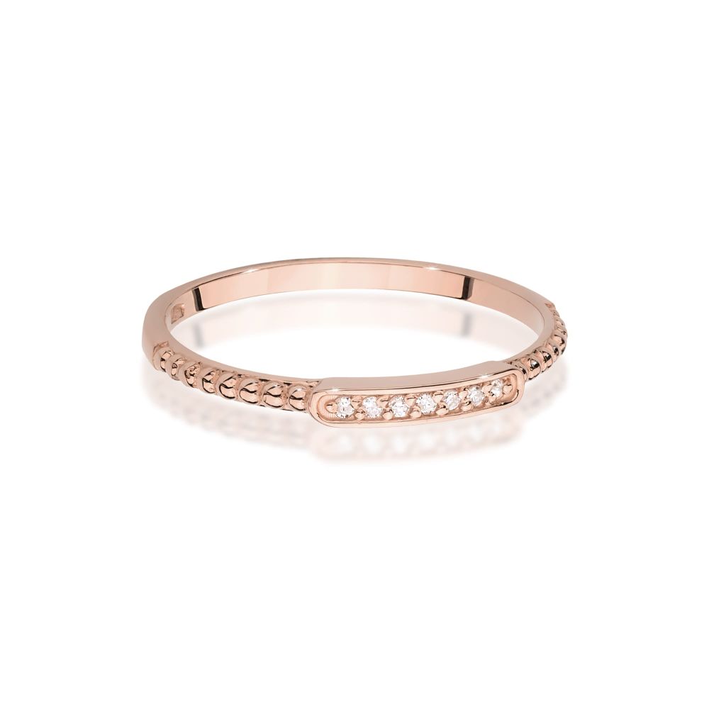 Pierścionek z brylantami 0,04 ct, różowe złoto 585
