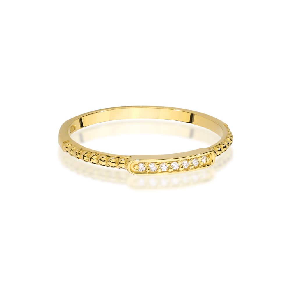 Pierścionek z brylantami 0,04 ct, żółte złoto 585