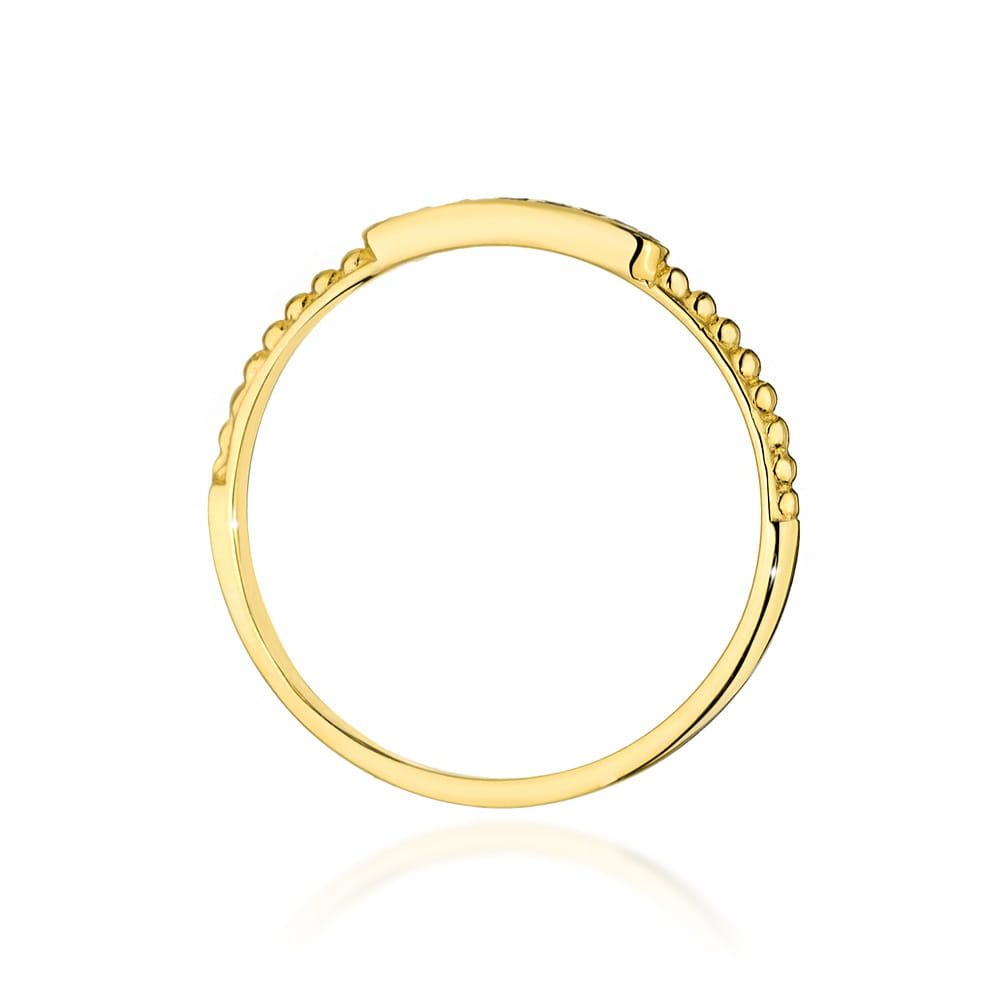 Pierścionek z brylantami 0,04 ct, żółte złoto 585