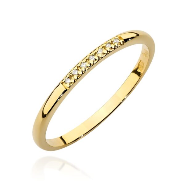 Pierścionek z brylantami 0,04 ct, żółte złoto 585