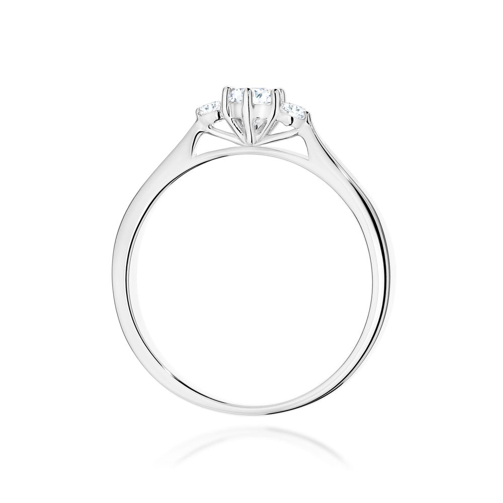 Pierścionek z brylantami 0,19 ct, białe złoto 585