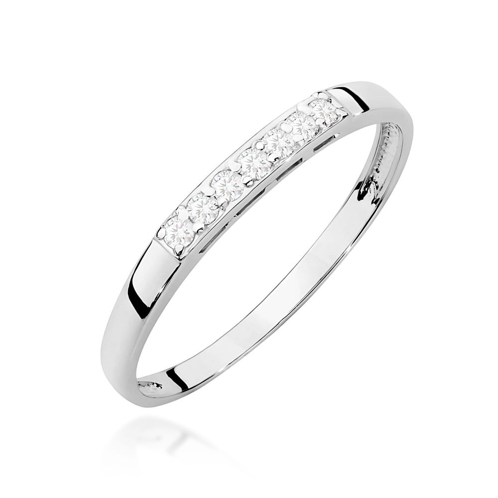 Pierścionek z brylantami 0,10 ct, białe złoto 585