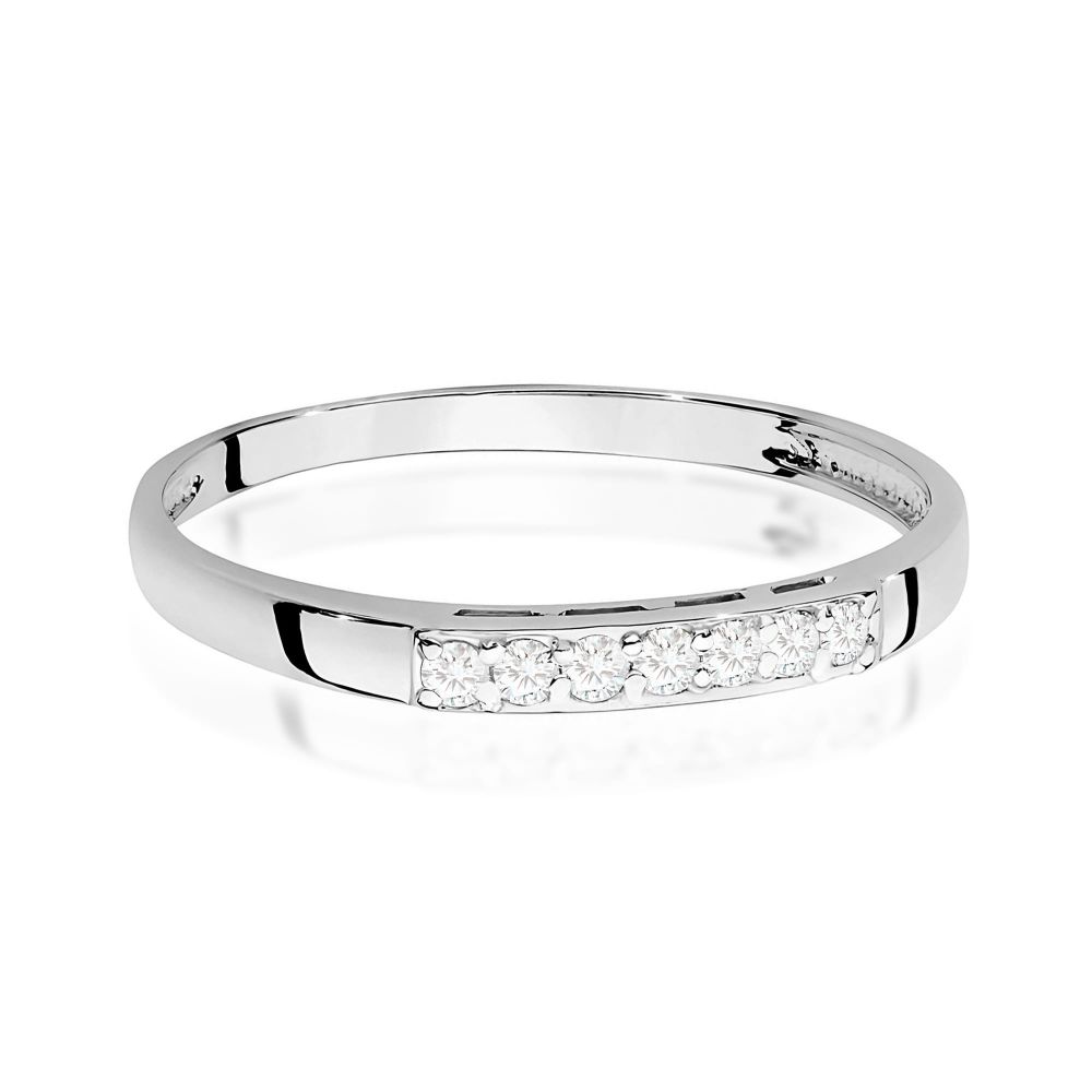Pierścionek z brylantami 0,10 ct, białe złoto 585