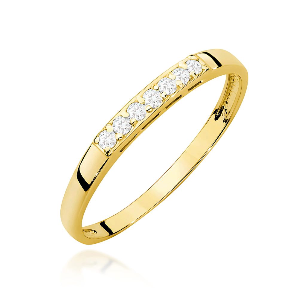 Pierścionek z brylantami 0,10 ct, żółte złoto 585